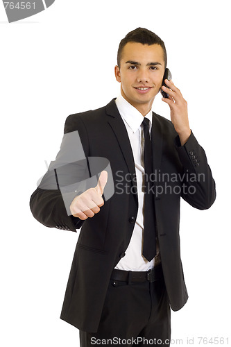 Image of businessman showing thumb up