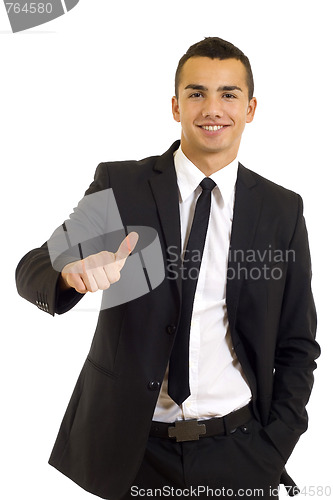 Image of businessman with thumbs up