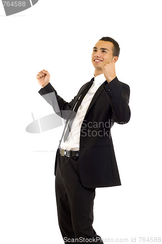 Image of businessman shouting loudly