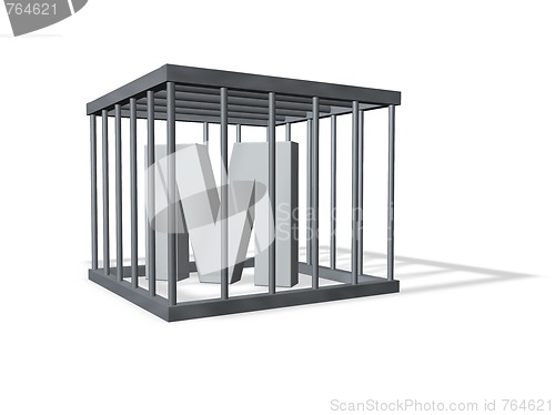 Image of m in a cage