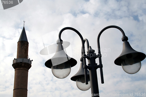 Image of Mosque and street lights