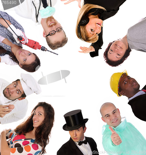 Image of Large group of diversity workers people