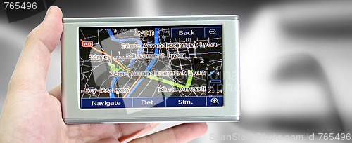 Image of Gps in a man hand.