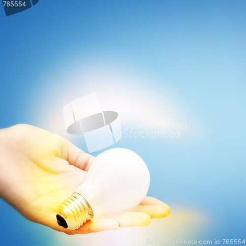 Image of Background with lit lightbulb