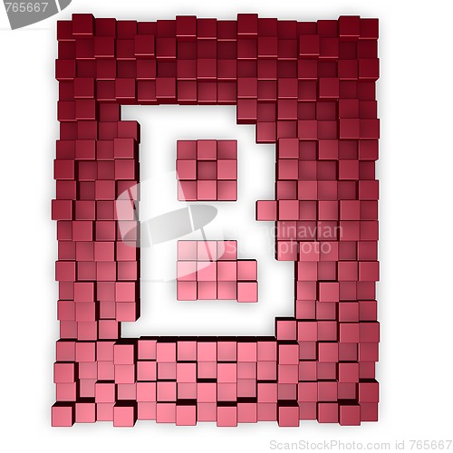 Image of red cubes makes the letter b