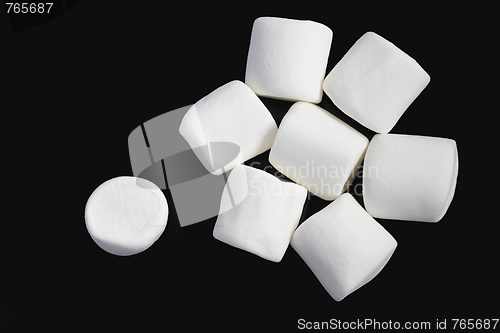 Image of Marshmallows on black background