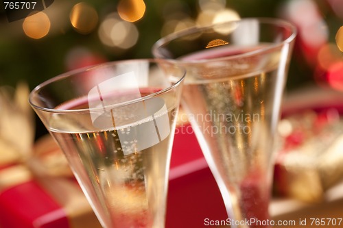 Image of Sparkling Champagne Flutes and Gifts