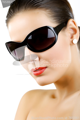 Image of  Woman in sunglasses glamour portrait.