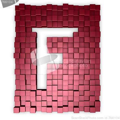 Image of cubes makes the letter f