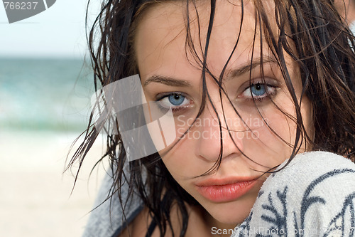 Image of Pretty blue-eyed woman