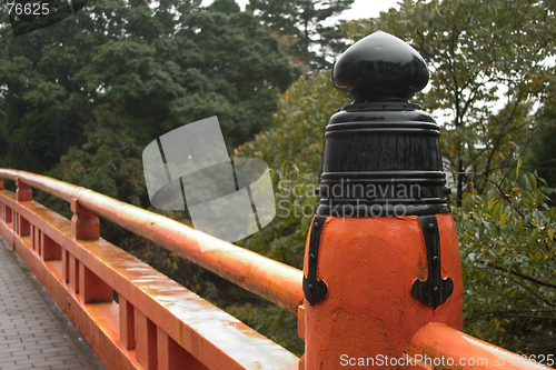 Image of Orange Bridge in the Rain