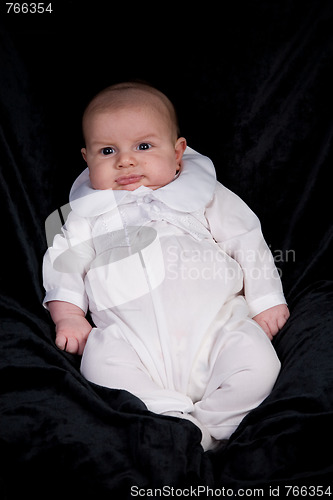 Image of Newborn Baby Boy in Blessing Outfit