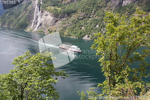 Image of Hurtigruten Trollfjord in Geiranger