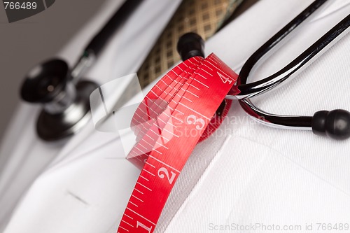 Image of Doctor with Stethoscope and Measuring Tape