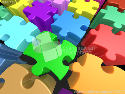 Image of Colorful Puzzle Pieces