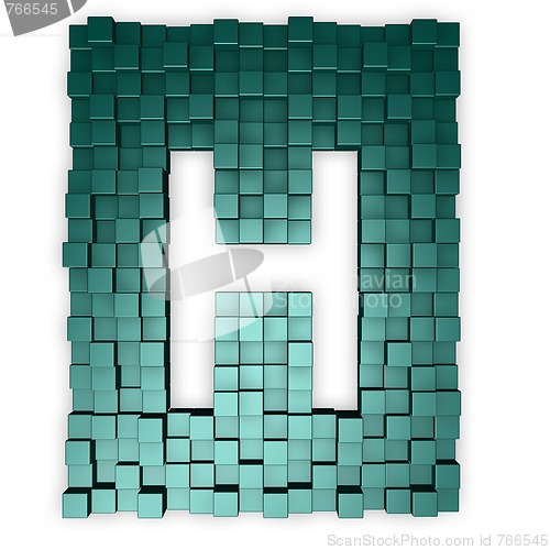 Image of cubes makes the letter h