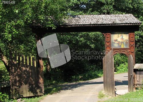 Image of Traditional wooden gate from Maramures