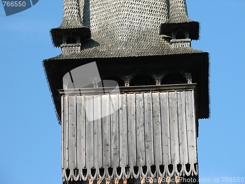 Image of Wooden church tower from Maramures, Romania