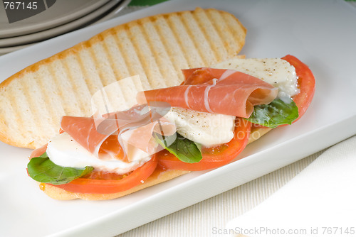 Image of panini caprese and parma ham