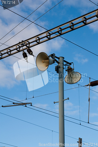 Image of loudspeakers on pylon
