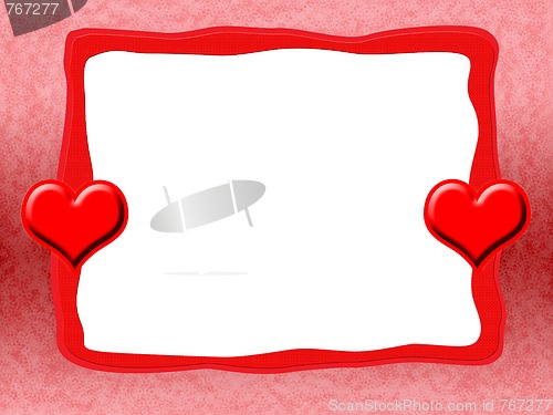 Image of Frame with Red Hearts