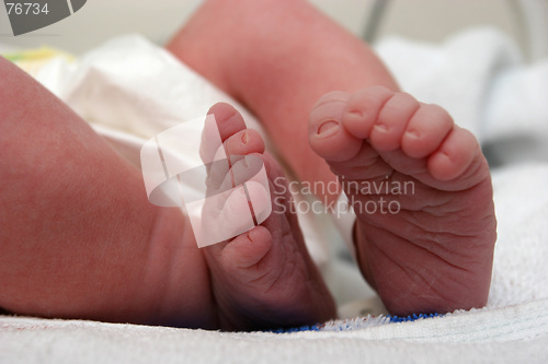 Image of New born baby feet