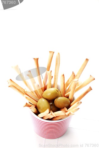 Image of grissini and olives