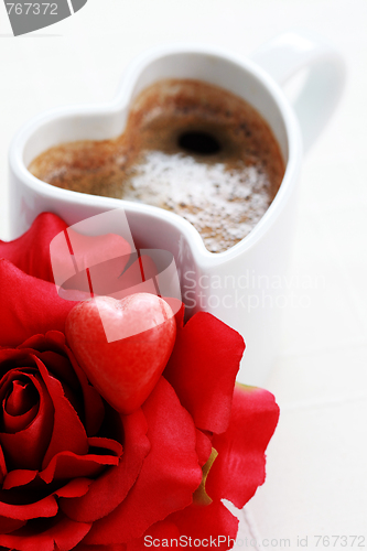 Image of coffee and rose