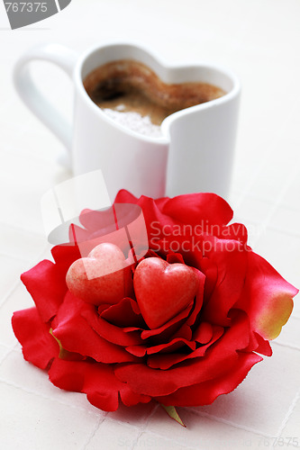Image of coffee and rose