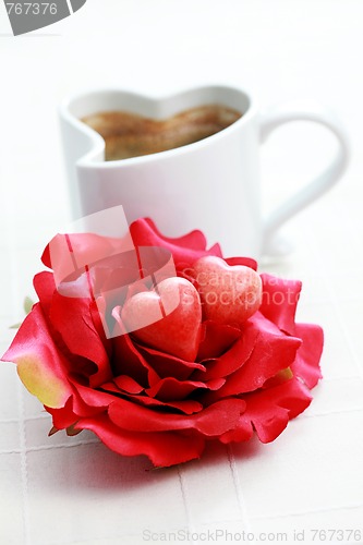 Image of coffee and rose