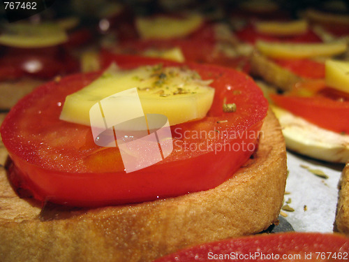 Image of Cheese and Tomato Cakes in a Italian Cuisine