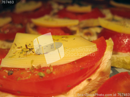 Image of Cheese and Tomato Cakes in a Italian Cuisine