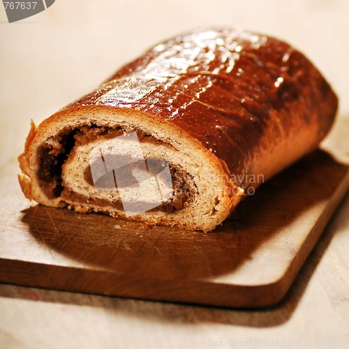 Image of poppy bread loaf in kitchen