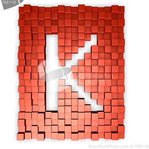 Image of cubes makes the letter k