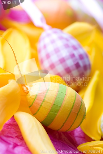 Image of Bright coloured Easter eggs