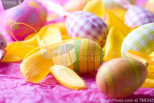 Image of Bright coloured Easter eggs