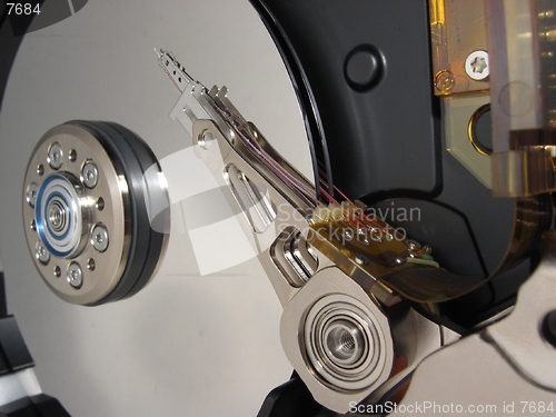 Image of Closeup inside harddisk