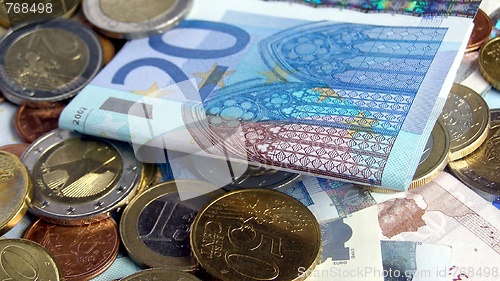 Image of Euro coins and notes