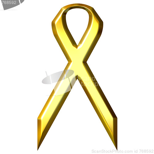 Image of Childhood Cancer Awareness 3D Golden Ribbon