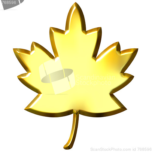 Image of 3D Golden Canadian Leaf