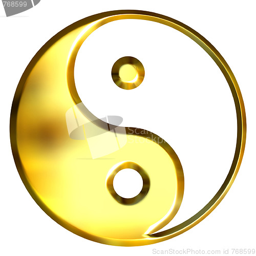 Image of 3D Golden Tao Symbol