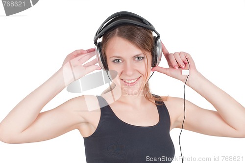 Image of Woman and headphone