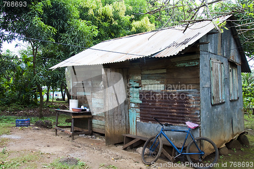 Image of native house in jungle corn island nicaragua