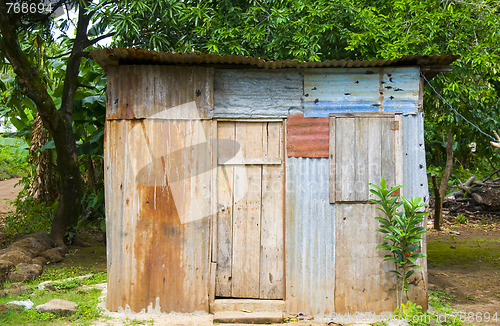 Image of native house in jungle corn island nicaragua