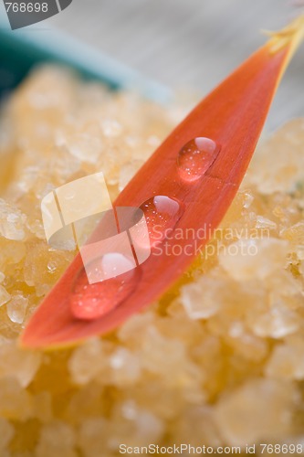 Image of Bath salt and water droplets