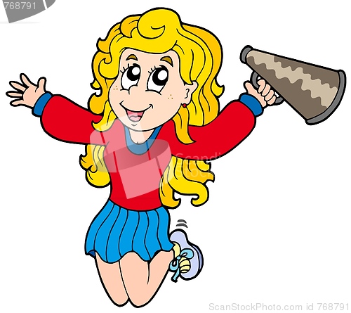 Image of Cartoon cheerleader