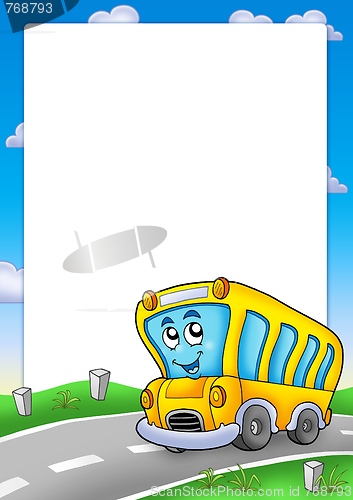 Image of Frame with yellow school bus