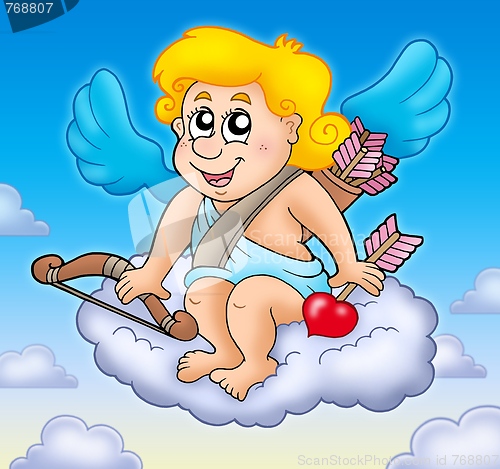 Image of Happy Cupid on sky