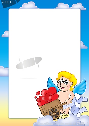 Image of Valentine frame with Cupid 2