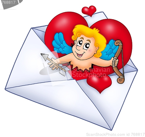 Image of Valentine envelope with Cupid